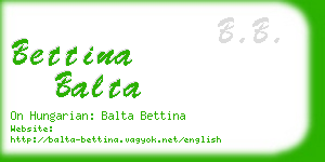 bettina balta business card